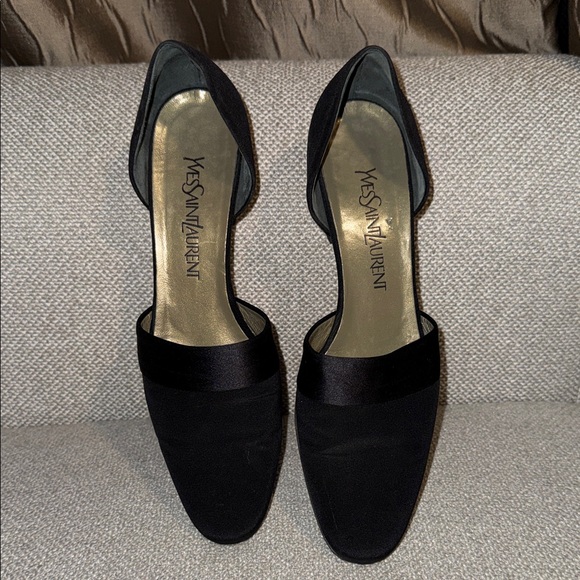 Yves Saint Laurent D’Orsay Vintage Black Block Heel 8.5 with COA - Picture 2 of 9